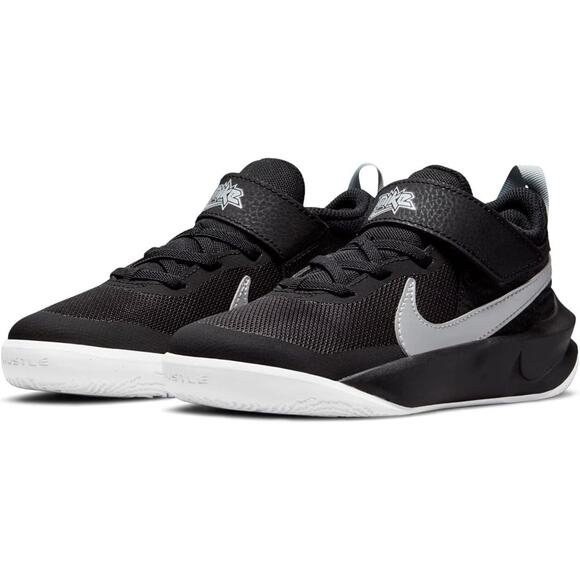 NWT Nike unisex Kid Team Hustle D 10,Black/Metallic Silver/Volt/White-Sz 12C - Picture 1 of 5